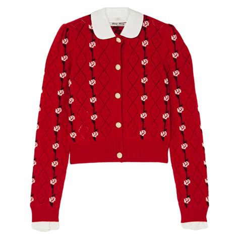 miu miu red sweater with jewels|Shop Miu miu Women's Jewels online .